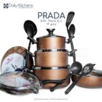 Sonex Prada Glass Lid 17pcs Nonstick Gift Pack.